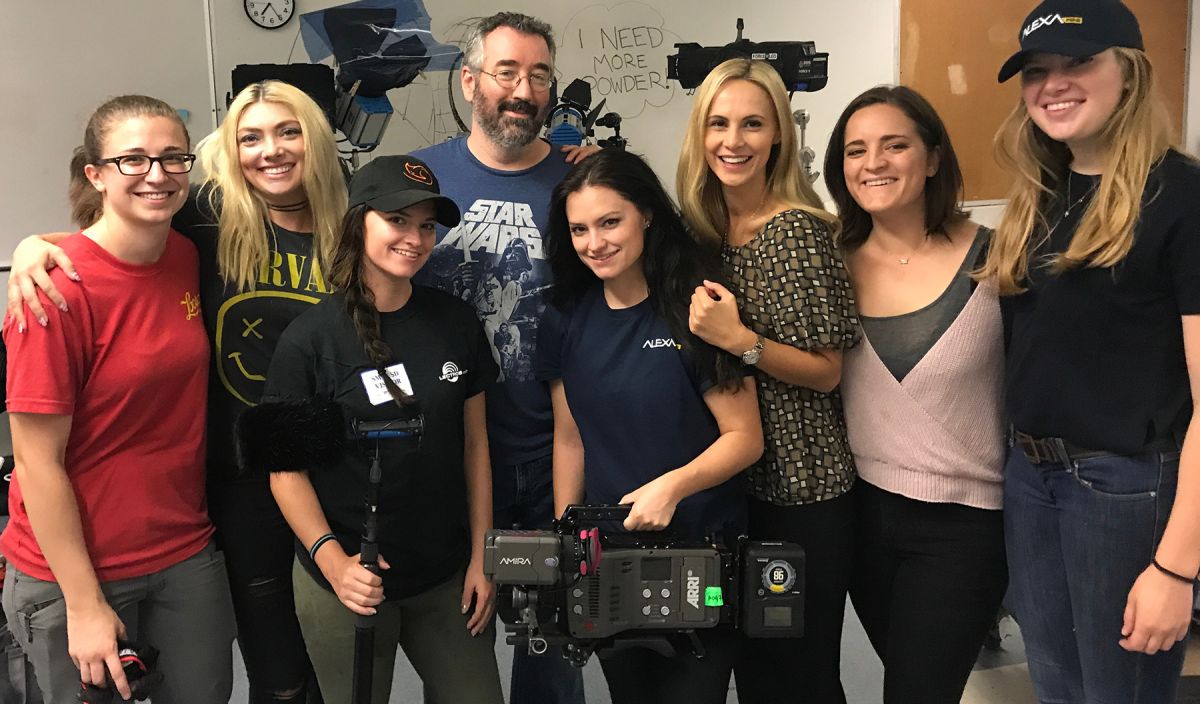 From left are Amber Lane, gaffer; Diane Foster, producer; Kally Williams, sound mixer; Jay Holben, director; Kaity Williams, cinematographer; Alana de Freitas, producer, writer, star; Micah Coate, 1st AD; and Rebecca Clayton, 1st AC.